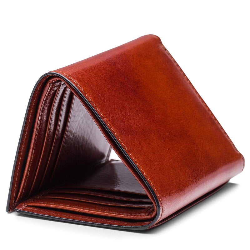 Bosca Men's Wallet, Old Leather Double I.D. Tri Fold Wallet with RFID Blocking, Cognac - Image 2